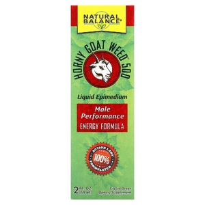 Natural Balance, Horny Goat Weed, жидкие капли, без добавок, 500 мг, 59 мл (2 жидк. Унции) (Товар снят с продажи) 