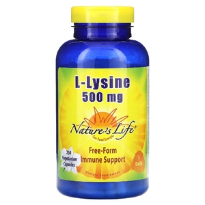Nature's Life, L-лизин, 500 мг, 250 растительных капсул (Товар снят с продажи) 