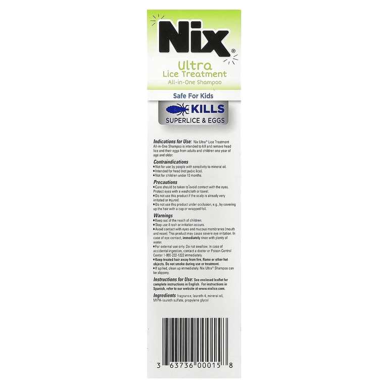 Nix, Ультра-вшь для ухода за кожей Ultra Lice Treatment, All-In-One   Shampoo, 1 набор
