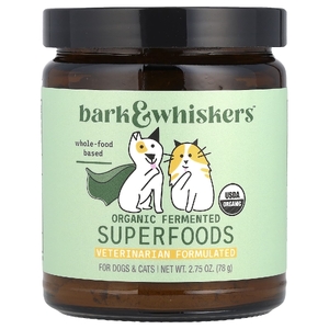 Dr. Mercola, Bark & Whiskers ™, органические ферментированные суперфуды, для собак и кошек, 78 г (2,75 унции)