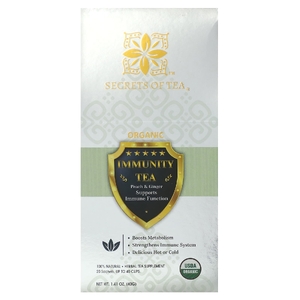 Secrets of Tea, органический чай для укрепления иммунитета, персик и имбирь, 20 пакетиков, 40 г (1,41 унции) (Товар снят с продажи) 