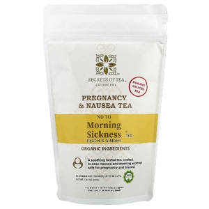 Secrets of Tea, No To Morning Sickness®, чай с персиком и имбирем, без кофеина, 20 неотбеленных чайных пакетиков, 41 г (1,47 унции)