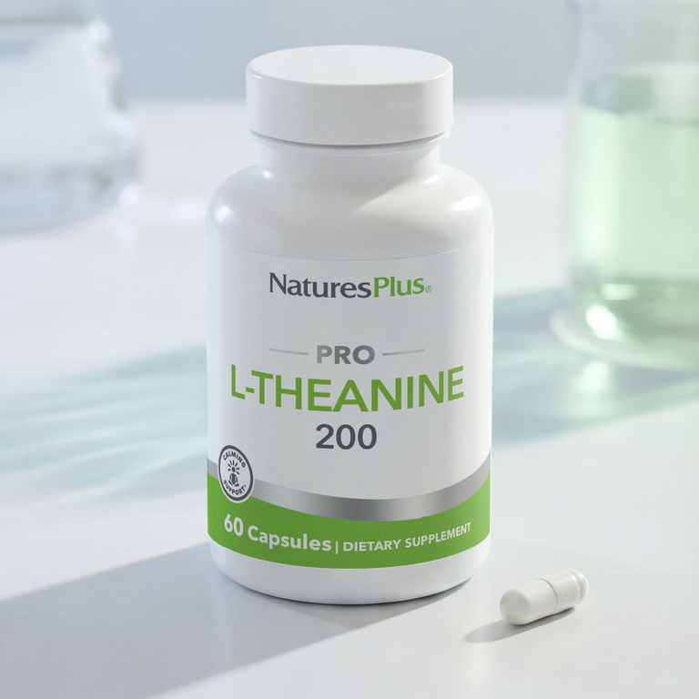 NaturesPlus, Pro, L-теанин 200, 60 капсул (200 мг в 1 капсуле)