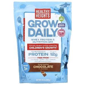 Healthy Heights, Grow Daily, смесь сывороточного протеина и питательных веществ, для детей от 3 лет, шоколад, 616 г (21,7 унции)