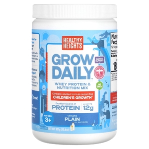 Healthy Heights, Grow Daily, смесь сывороточного протеина и питательных веществ, для детей от 3 лет, без добавок, 301 г (10,6 унции) (Товар снят с продажи) 