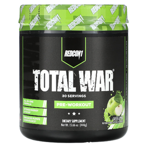 Redcon1, Total War®, предтренировочный комплекс, со вкусом зеленого яблока, 444 г (15,66 унции) (Товар снят с продажи) 