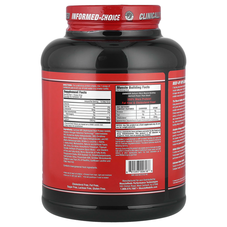 MuscleMeds, Carnivor, изолят говяжьего белка, созданный путем биоинженерии, со вкусом фруктовых хлопьев, 1736 г (3,8 фунта)