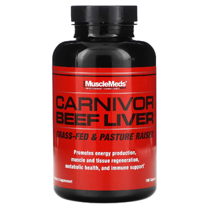 MuscleMeds, Carnivor, говяжья печень, 180 капсул (500 мг на капсулу)