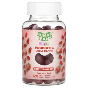 Human Beanz, Kids, пробиотические мармеладки, клубника, 120 мармеладов (0,5 млрд КОЕ на мармелад)