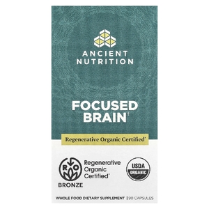 Ancient Nutrition, Focused Brain, мозг, 90 капсул