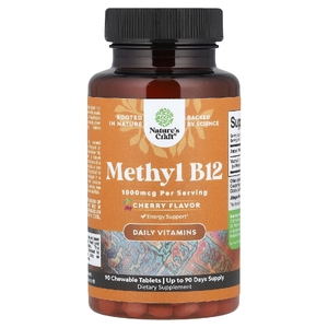 Nature's Craft, метил B12, со вкусом вишни, 1000 мкг, 90 жевательных таблеток