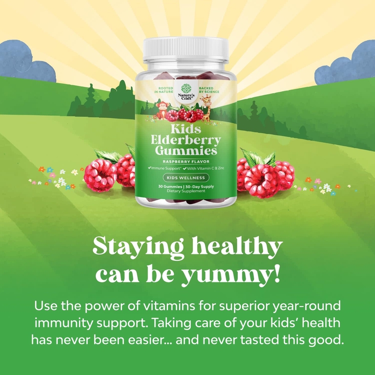 Nature's Craft, детские жевательные таблетки с бузиной, со вкусом малины, 90 жевательных таблеток (Товар снят с продажи) 