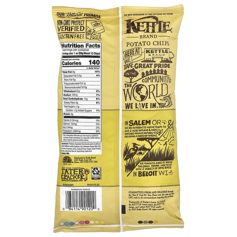 Kettle Foods, картофельные чипсы, со вкусом пармезана и чеснока, 141 г (5 унций)