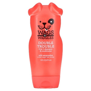 Wags & Wiggles, Double Trouble, шампунь и кондиционер 2 в 1, дикий арбуз, 473 мл (16 жидк. унций) (Товар снят с продажи) 