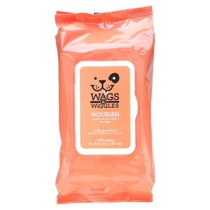 Wags & Wiggles, Nourish, увлажняющие салфетки для собак, с пикантным грейпфрутом, 100 шт. (Товар снят с продажи) 