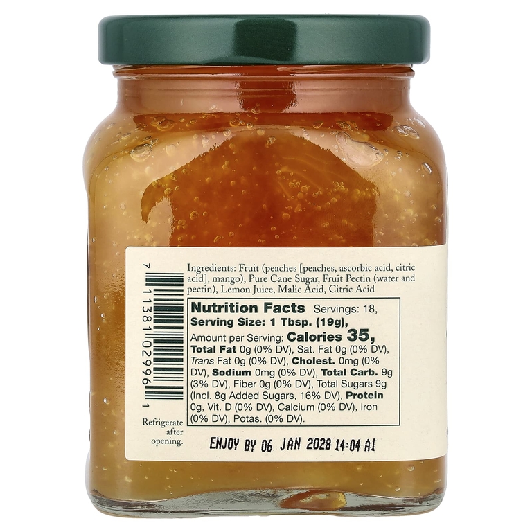 Stonewall Kitchen, джем из манго и персика, 340 г (12 унций)
