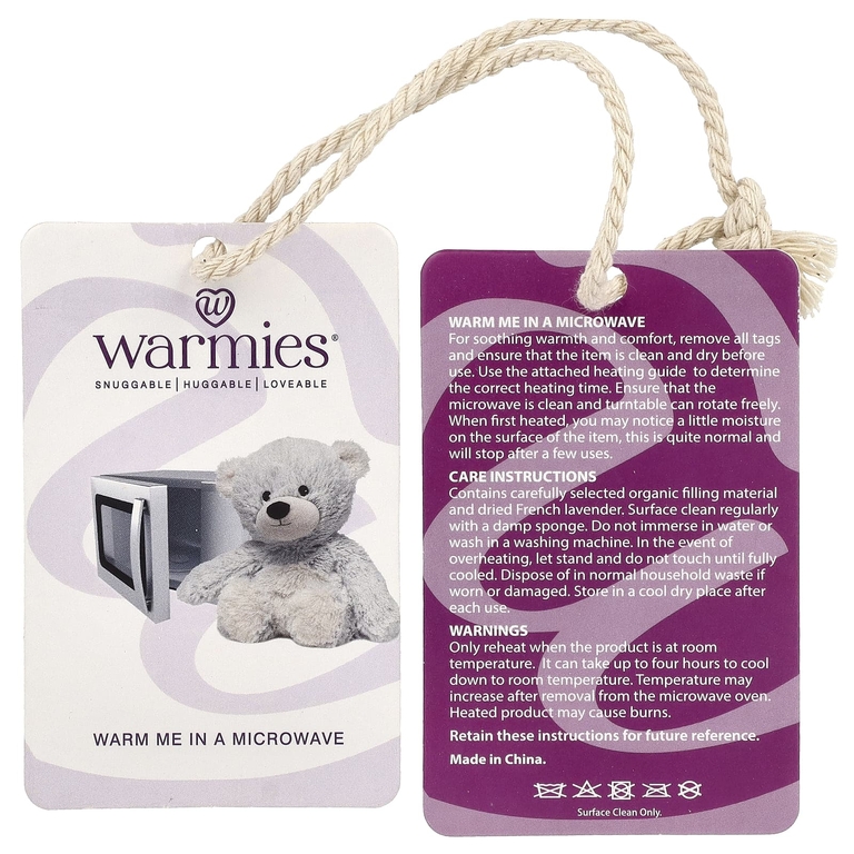 Warmies, утяжеленный мягкий плюш, медведь, серый, 1 плюш