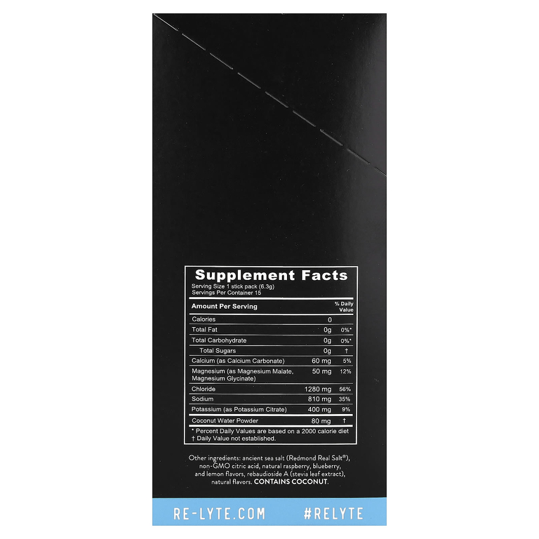 Redmond Trading Company, Re-Lyte® Hydration, ягодная смесь, 15 палочек-пакетов по 6,3 г (0,22 унции)