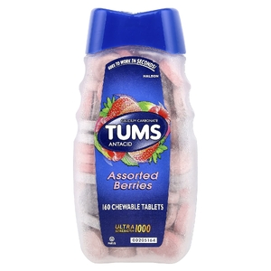 Tums, Сверхсильный антацид, ягодное ассорти, 1000 мг, 160 жевательных таблеток
