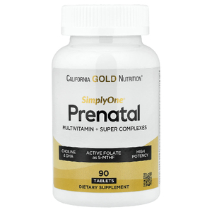 California Gold Nutrition, Simply One®, мультивитамины для беременных, с суперзеленью, специями, витамином A и фолатом, 90 таблеток