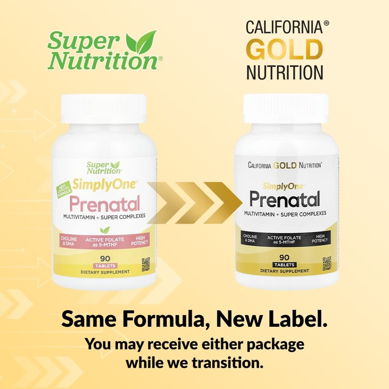 California Gold Nutrition, Simply One®, мультивитамины для беременных, с суперзеленью, специями, витамином A и фолатом, 90 таблеток