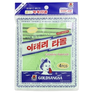 Goldsangsa, отшелушивающая мочалка, зеленый, 4 шт. (Товар снят с продажи) 