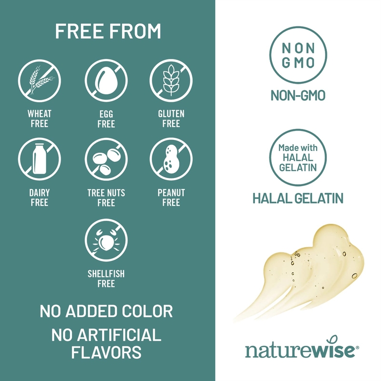 NatureWise, омега-3 и витамин E, лимон, 360 капсул