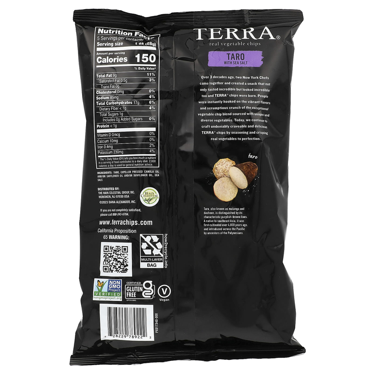 Terra, Растительные чипсы, Taro с морской солью, 141 г (5 унций) (Товар снят с продажи) 