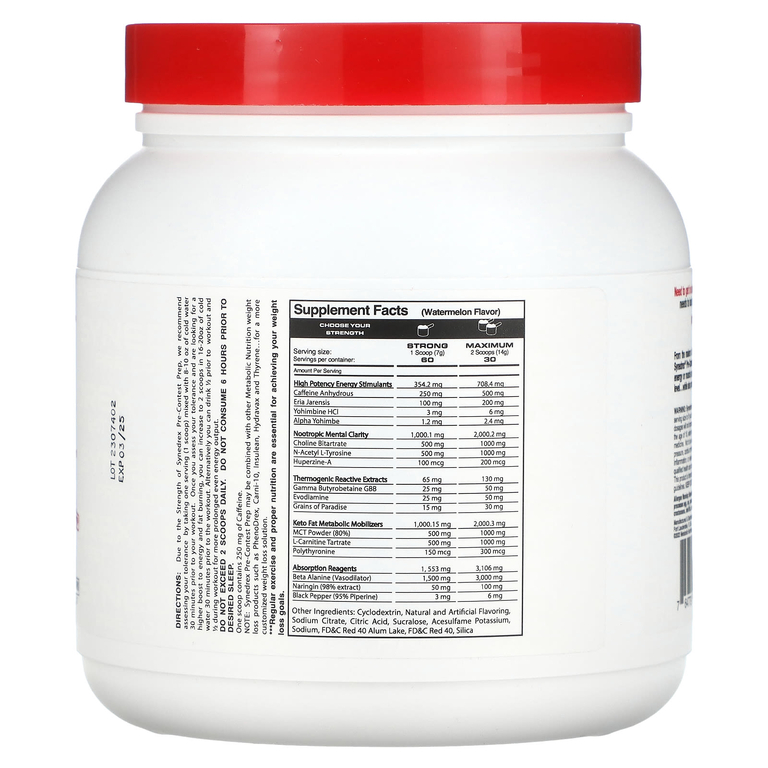 Metabolic Nutrition, Synedrex, добавка для подготовки к соревнованиям, со вкусом арбуза, 420 г (14,8 унции) (Товар снят с продажи) 