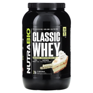 NutraBio, Classic Whey Protein, банановый кремовый пирог, 907 г (2 фунта) (Товар снят с продажи) 