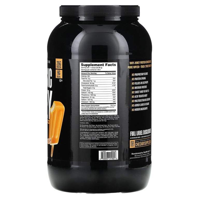 NutraBio, Classic Whey Protein, Orange Dream, 907 г (2 фунта) (Товар снят с продажи) 