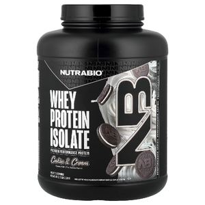 NutraBio, изолят сывороточного протеина, со вкусом печенья с кремом, 2268 г (5 фунтов)