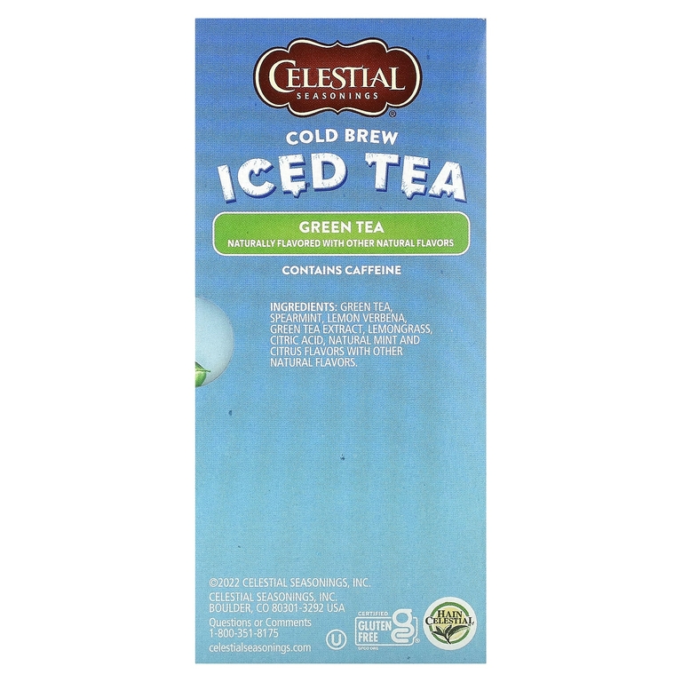 Celestial Seasonings, холодный чай со льдом, зеленый чай, 18 чайных пакетиков, 35 г (1,26 унции) (Товар снят с продажи) 