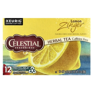Celestial Seasonings, Herbal Tea, Lemon Zinger®, без кофеина, 12 капсул K-Cup, по 3,2 г (0,11 унции) (Товар снят с продажи) 