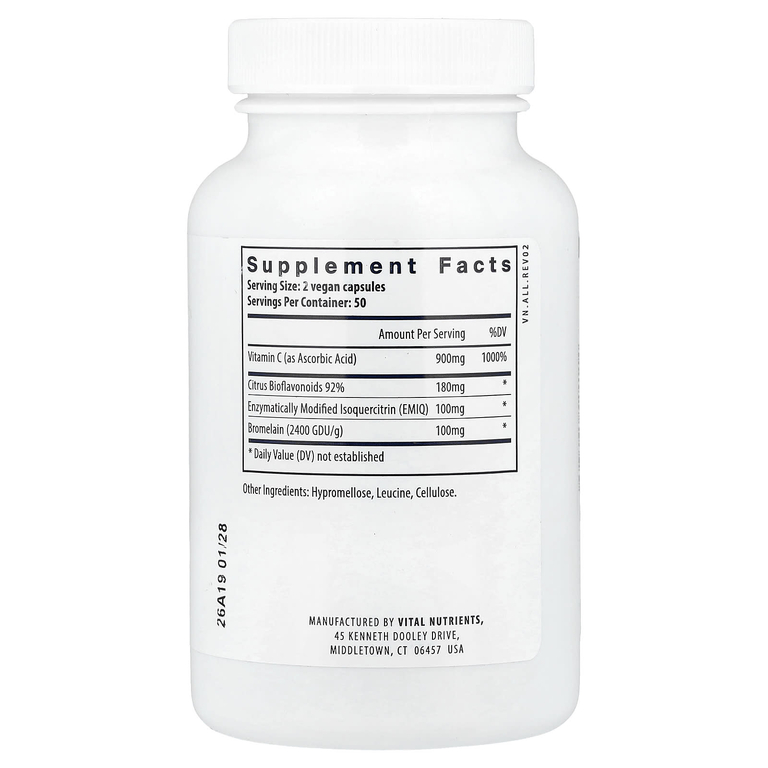Vital Nutrients, Aller-C®, 100 веганских капсул