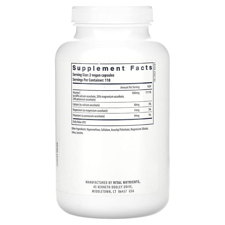 Vital Nutrients, Buffered C, 220 веганских капсул