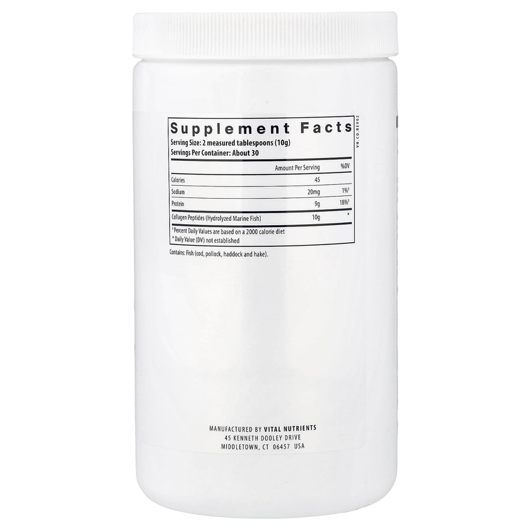 Vital Nutrients, морской коллаген, из рыбы дикого улова, тип I и III, 300 г (10,58 унции)