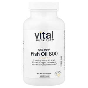 Vital Nutrients, Ultra Pure®, рыбий жир 800, лимон, 90 капсул