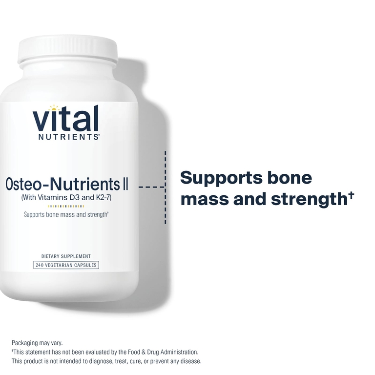 Vital Nutrients, Osteo-Nutrients II с витамином K2-7, 240 вегетарианских капсул