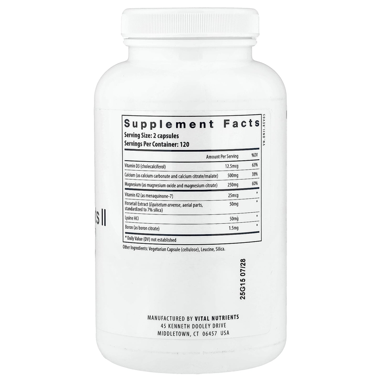 Vital Nutrients, Osteo-Nutrients II с витамином K2-7, 240 вегетарианских капсул