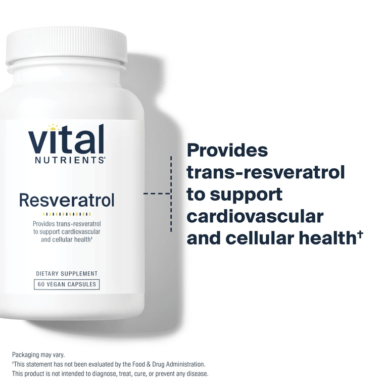 Vital Nutrients, ресвератрол, 60 веганских капсул