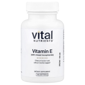 Vital Nutrients, витамин E со смешанными токоферолами, 100 мягких таблеток