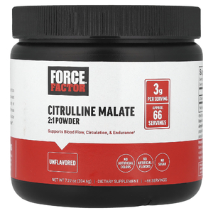 Force Factor, цитруллин малат 2:1 в порошке, без вкусовых добавок, 204,6 г (7,22 унции)