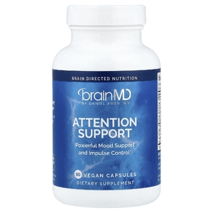 BrainMD, добавка для поддержки внимания, 90 веганских капсул