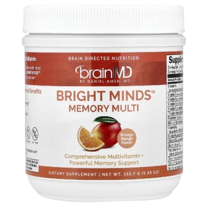 BrainMD, Bright Minds™ Memory Multi, со вкусом апельсина и манго, 152,7 г (5,39 унции)