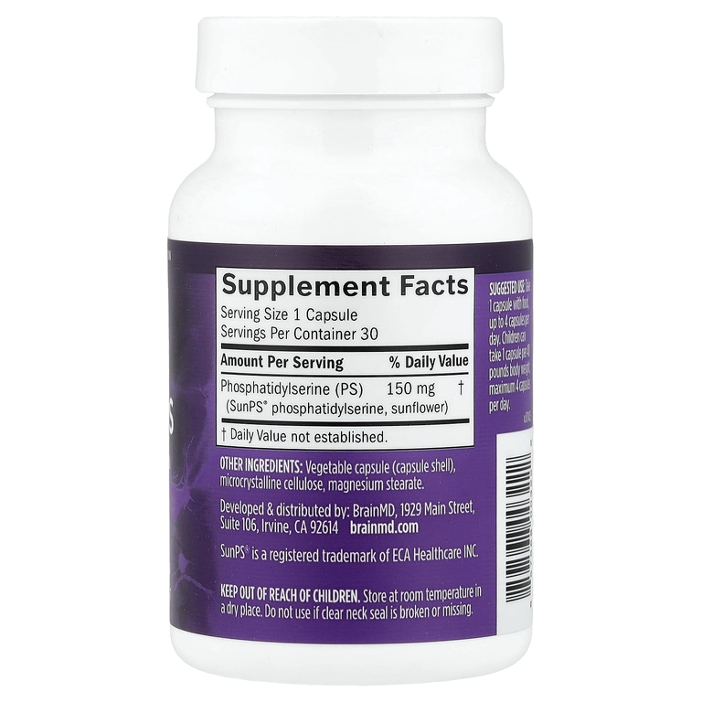 BrainMD, Neuro-PS, 30 веганских капсул (150 мг в 1 капсуле)