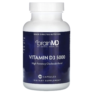 BrainMD, Витамин D3 5000, 125 мкг (5000 МЕ), 100 капсул