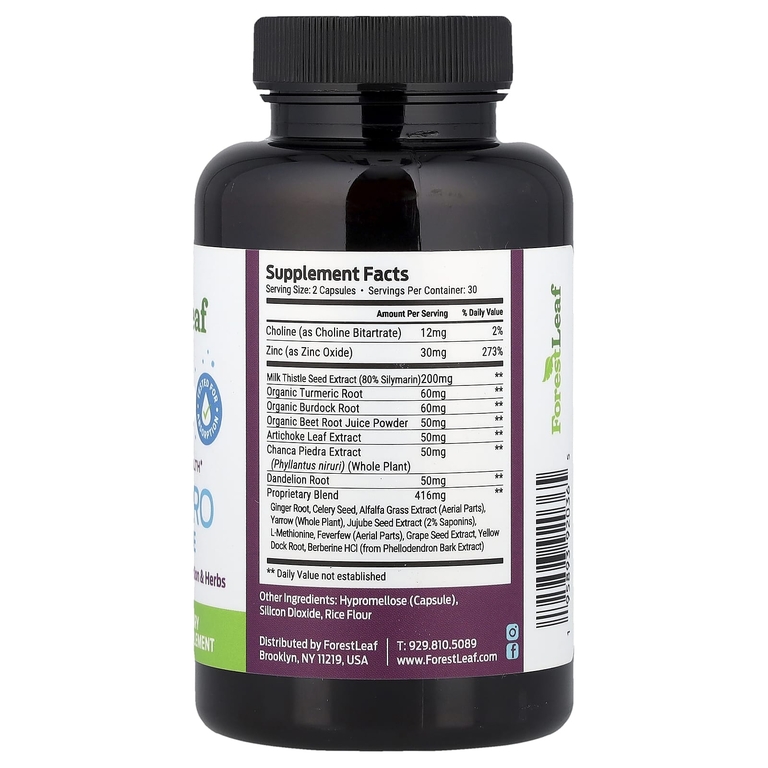 Forest Leaf, Liver Pro Cleanse, средство для очищения печени, 60 растительных капсул