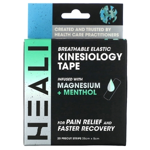 Heali Medical Corp, дышащее эластичное кинезиологическое тейпирование, синий камуфляж, 20 предварительно нарезанных полосок (Товар снят с продажи) 