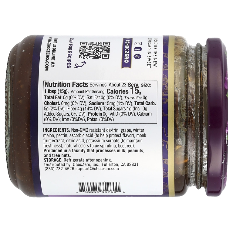 ChocZero, Fruit Spread, виноград, 340 г (12 унций)